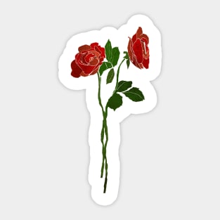 2 roses Sticker